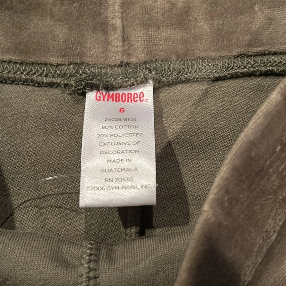 NWT Gymboree Harvest Leaves velour yoga ruffle pant olive green Size 6 2007